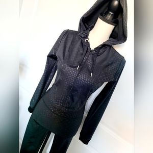 H&M 2pc matching black hoddie & legging atheleisure set